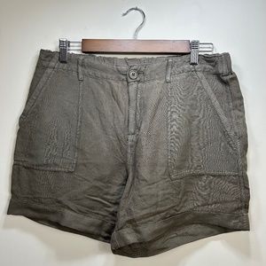 Max Mia Green Linen and Rayon Shorts